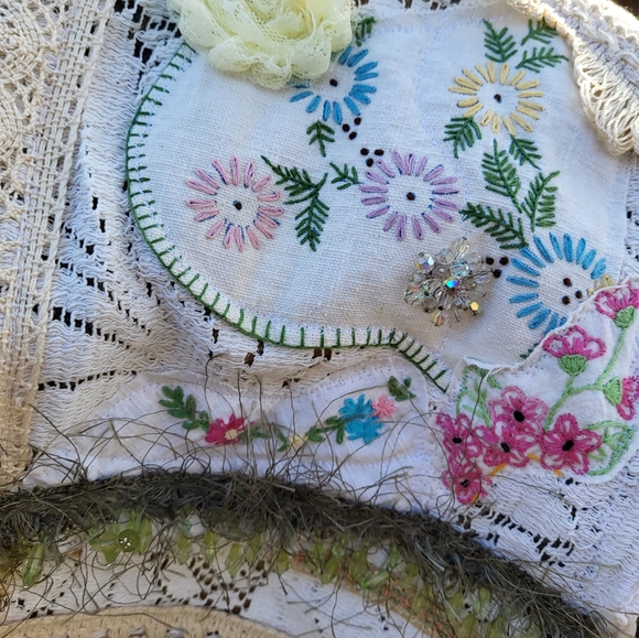 Artsy Boho Upcycled Scarf/Wrap - Picture 3 of 16